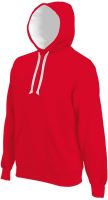 MEN'S CONTRAST Kapucnis felső SWEATSHIRT Red/White